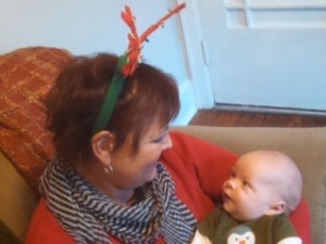 baby Oliver and GIGI on Christmas Eve, Wyatt, Teisha, Jake and of course Buster & Keaton!