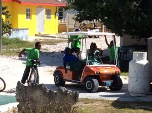 School bus on Black Point Settlement